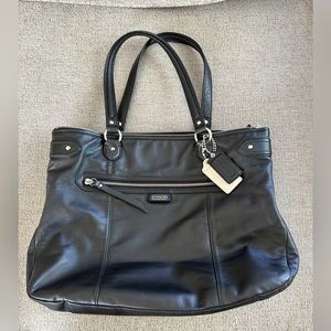 Black Leather Coach Shoulder Bag